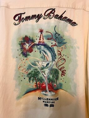 Vintage Tommy Bahama 2x Button Down Marlin Millennium Martini Marlin 1999-2000